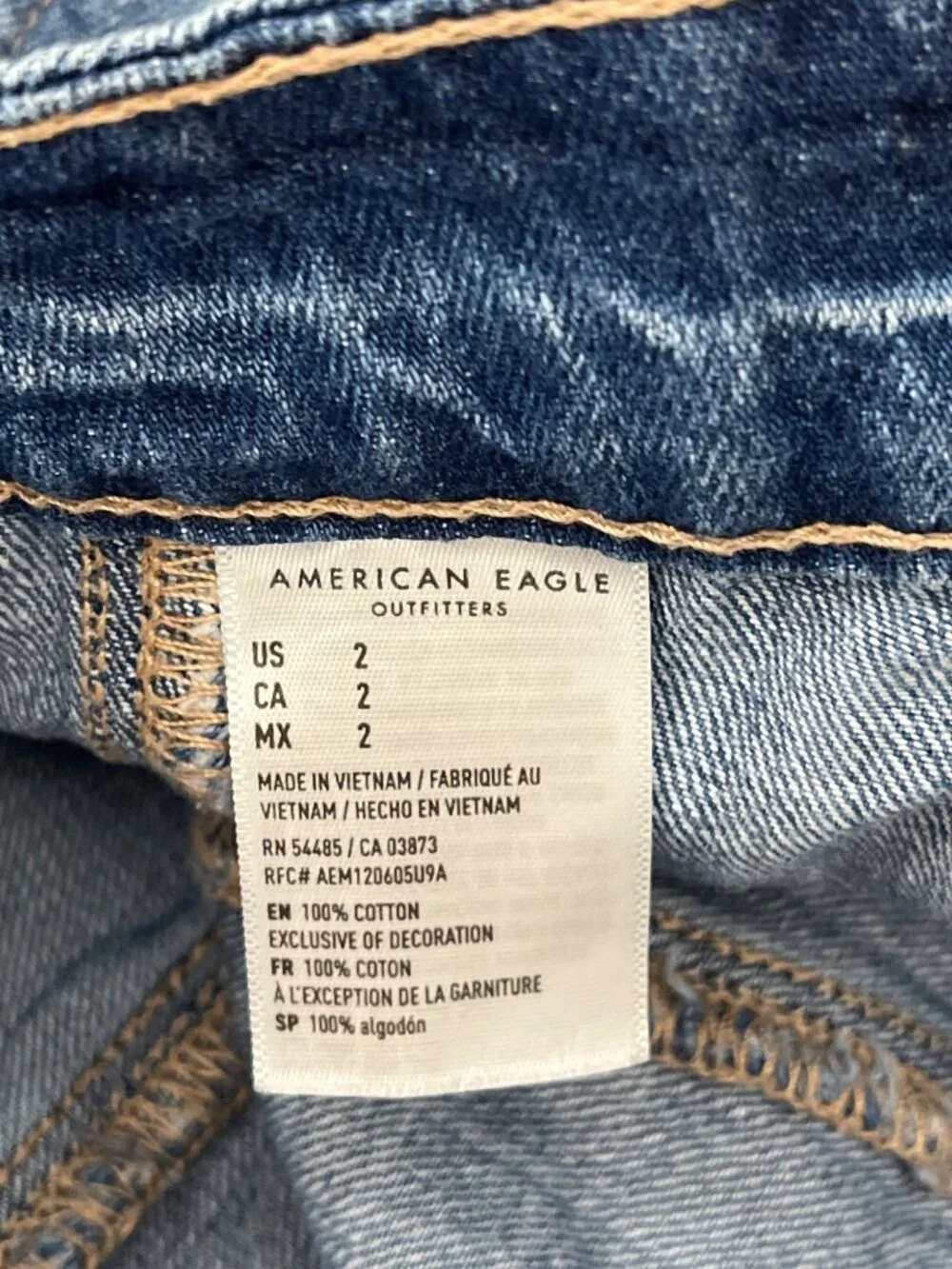 American Eagle Denim Mini Skirt Womens Size 2 Blue High Rise Zip Front A Line